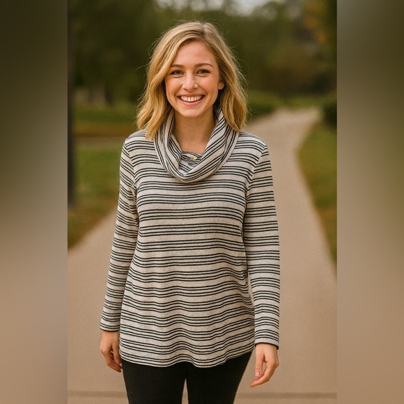 T by Talbots Tops - T by Talbots Striped Cowl Neck Top Size 2X